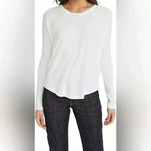 Rag & Bone White Henley Long Sleeve Tee Womens Size Small